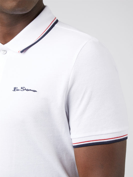 Signature Pique Polo - White