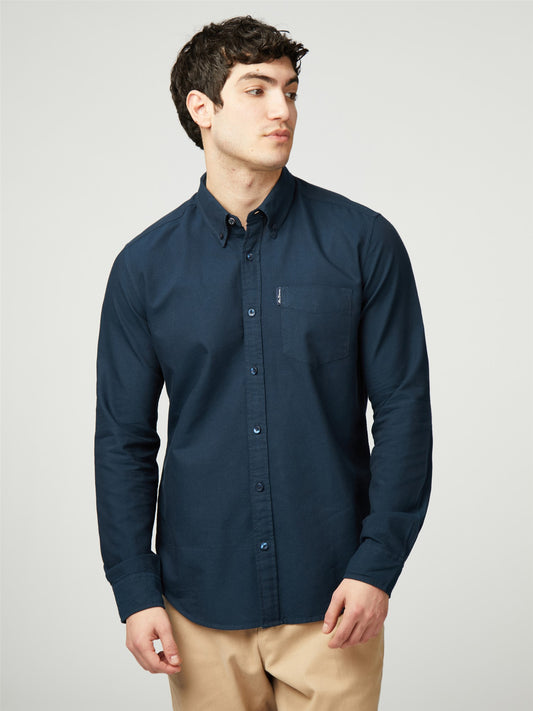 Organic Oxford Long Sleeve Shirt - Navy