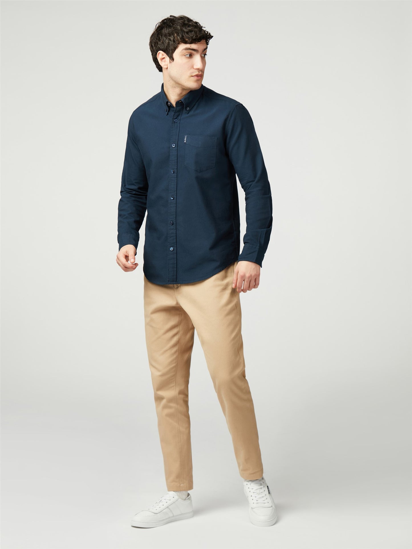 Organic Oxford Long Sleeve Shirt - Navy