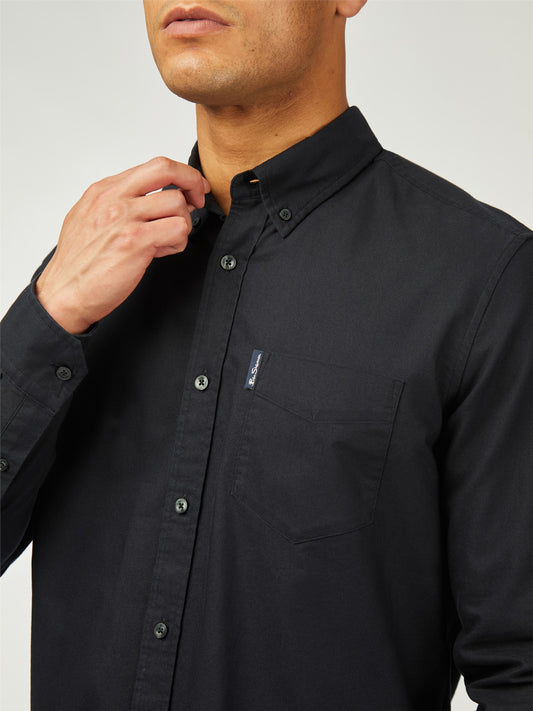Organic Oxford Long Sleeve Shirt - Black