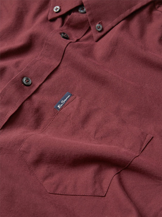 Organic Oxford Long Sleeve Shirt - Wine