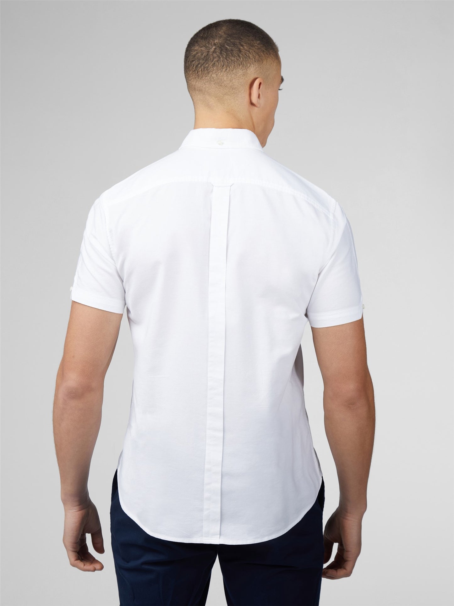 Signature Cotton Oxford Short Sleeve Shirt - White