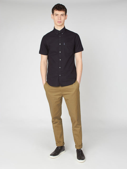 Signature Cotton Oxford Short Sleeve Shirt - Barely Black