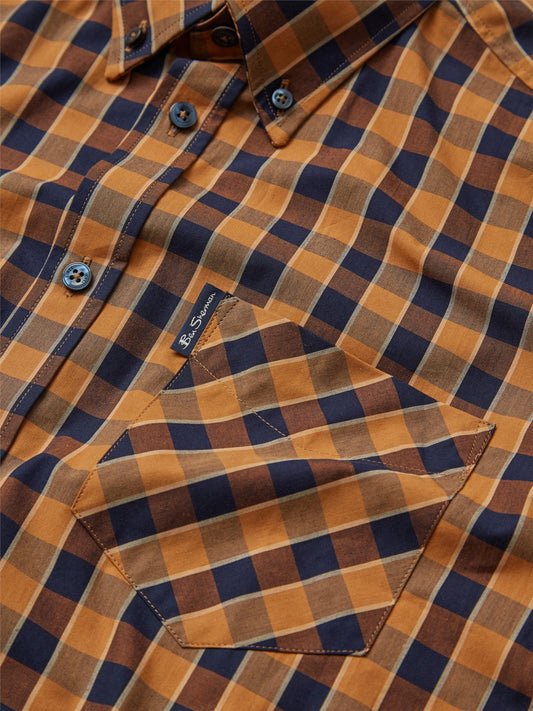 BigMens - Gingham Check Shirt - Fawn