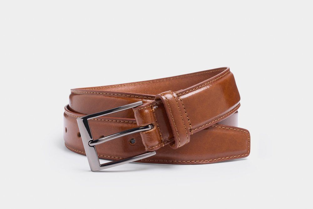 IBEX - 35mm Stitched Edge Leather Belt - Tan