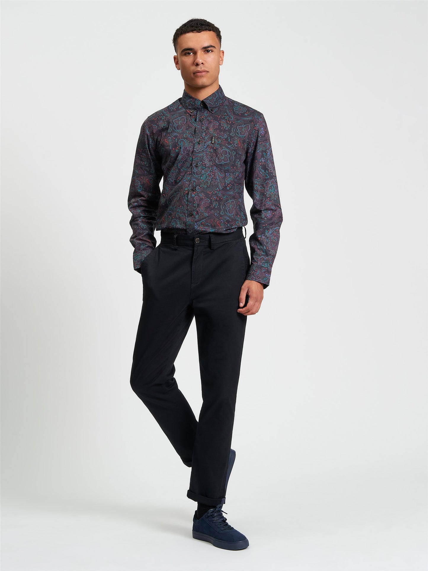 Paisley Print Shirt in Black