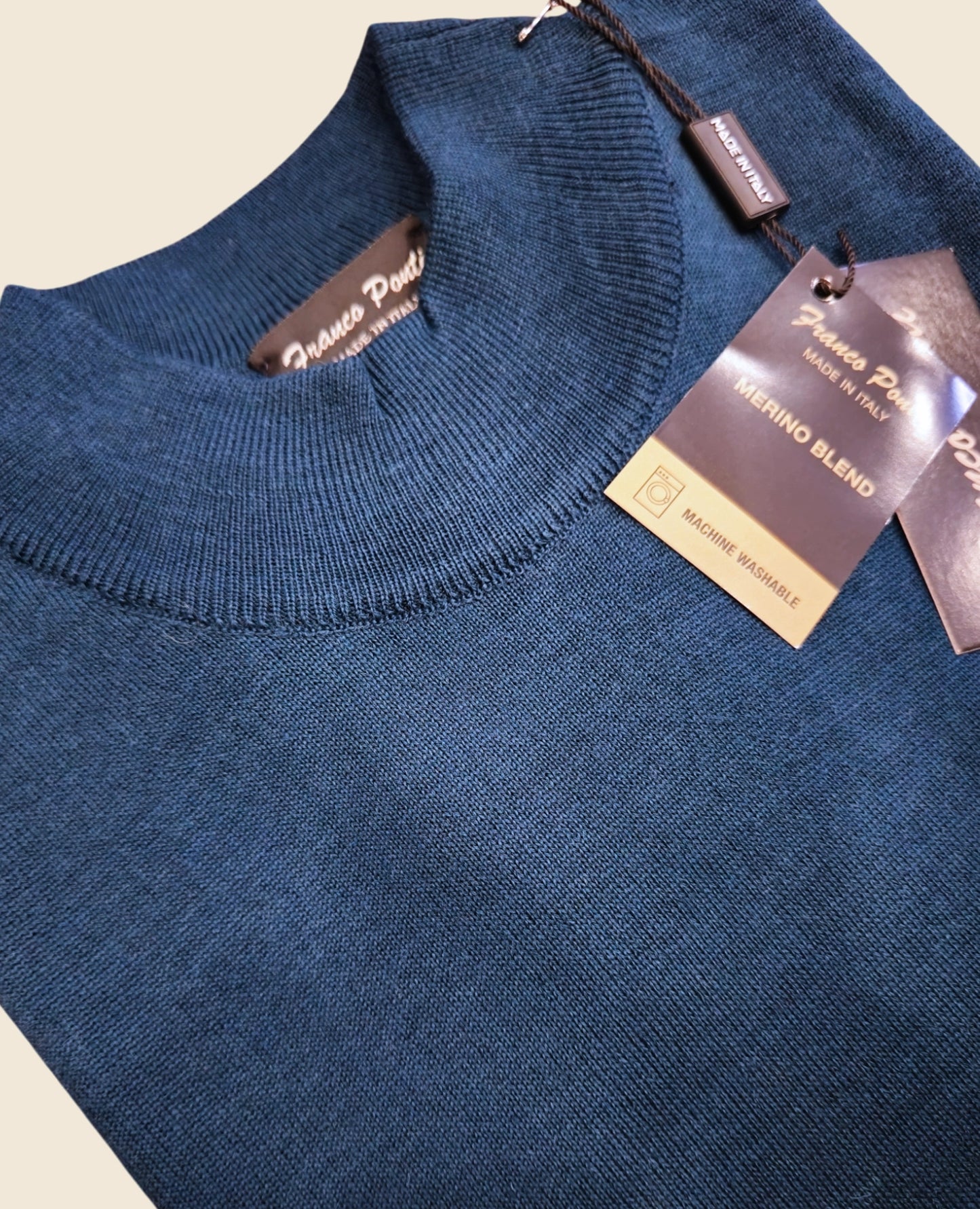 Italian Merino-Blend Turtle Neck Jumper - Airforce