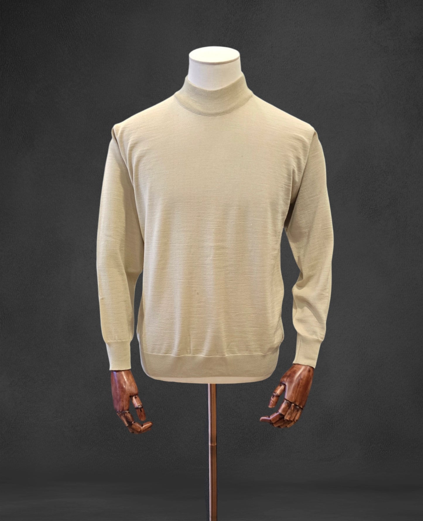 Italian Merino-Blend Turtle Neck Jumper - Tan