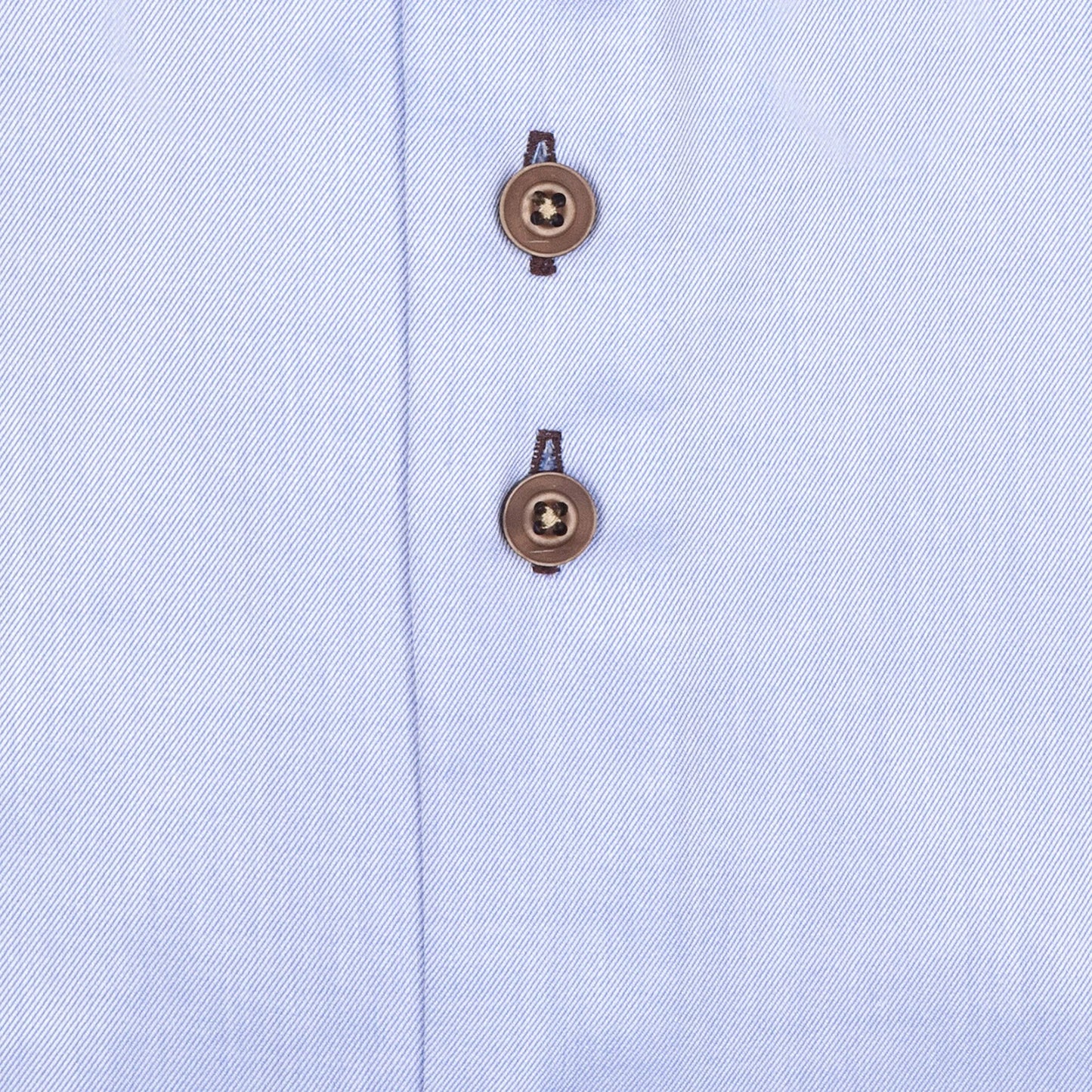 2-Ply Organic Cotton Shirts - Light Blue - Brown Buttons