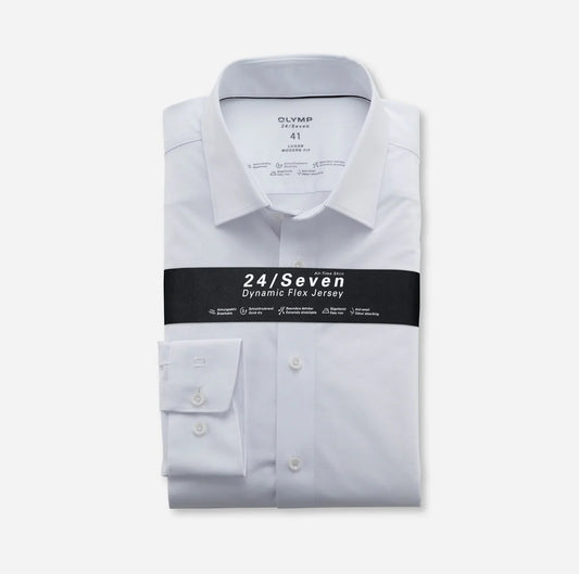 24/7 Jersey Stretch Long Sleeve Shirt - White