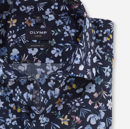Olymp Luxor Modern Fit X-Tall - Navy Floral