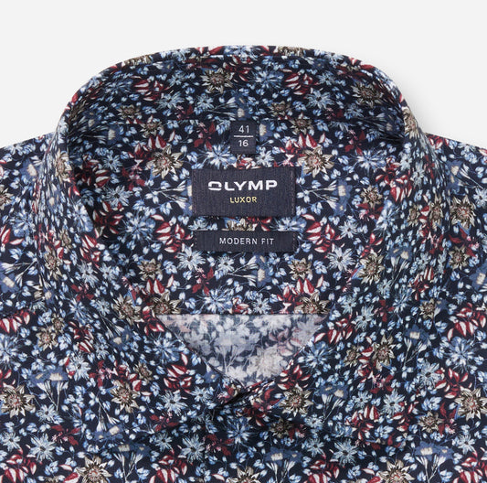 OLYMP X-TALL Modern Fit Long Sleeve Shirt - Mini Floral