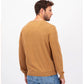 SOFT COTTON SWEATER WITH A V-NECK - Camel