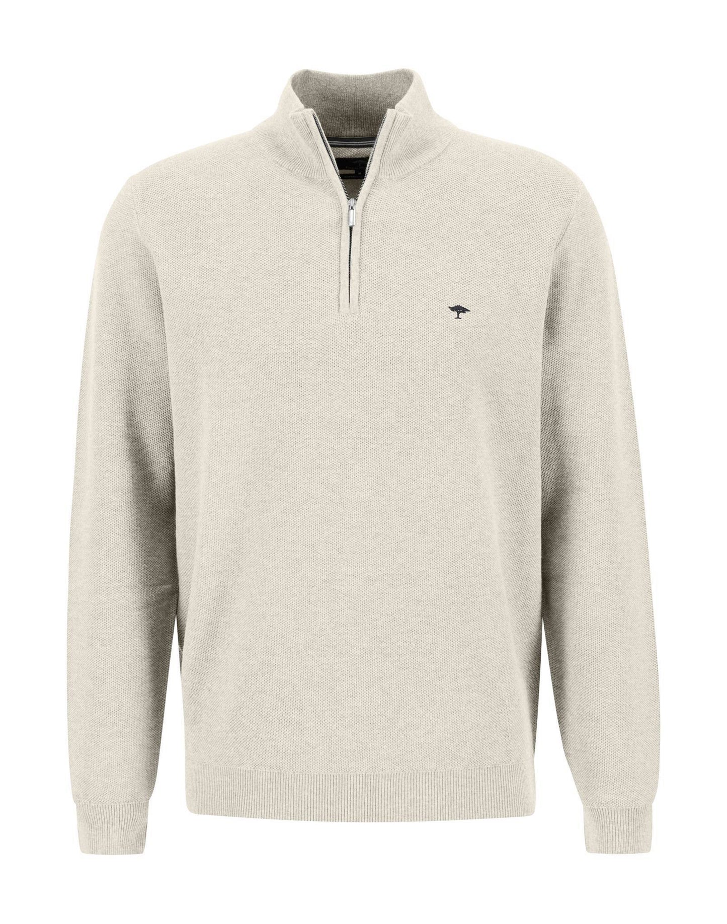 Super-soft Cotton Quarter Zip - Textured Off-white