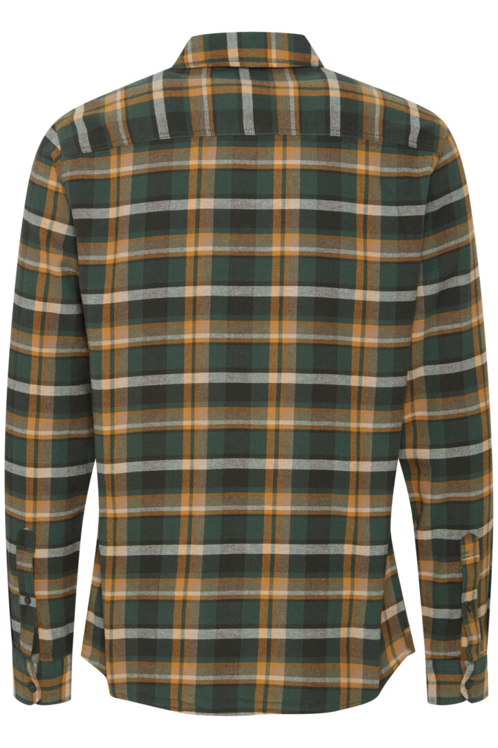 Brushed-cotton Check Shirt - Green