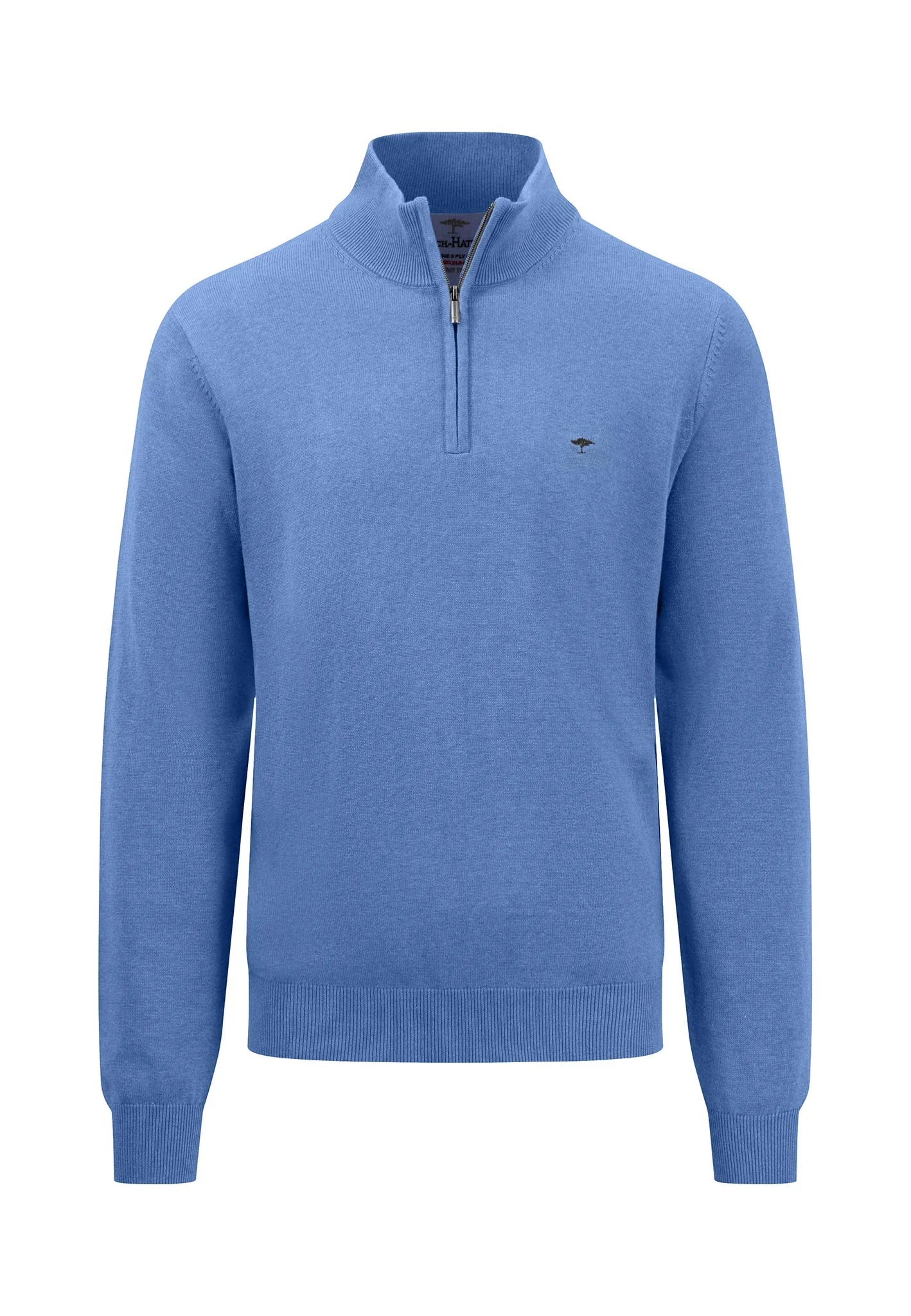 Super-soft Cotton Quarter Zip - Crystal Blue