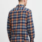 Brushed-cotton Check Shirt - Navy/ Orange