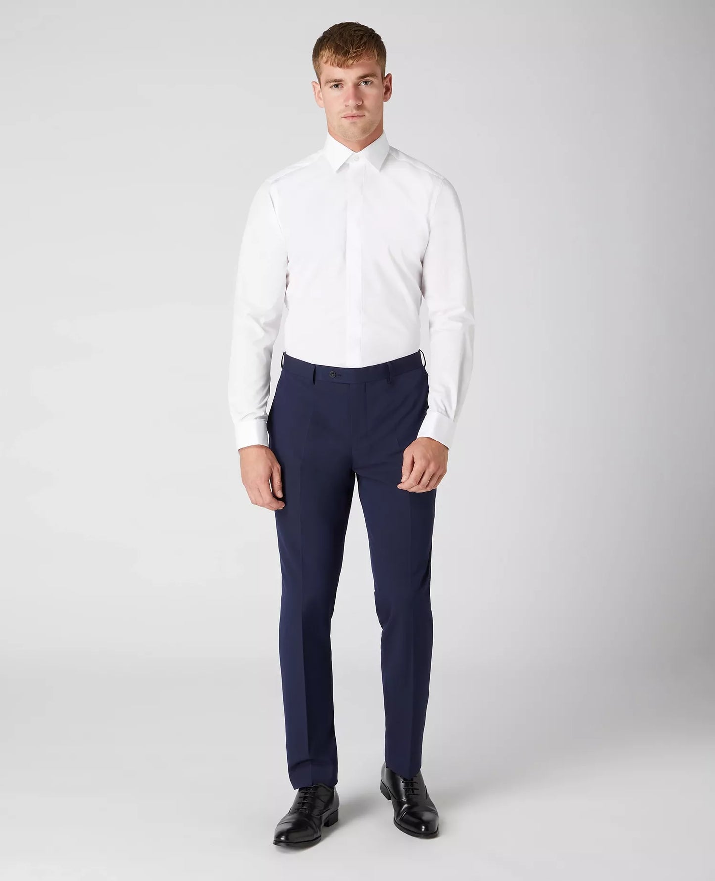 Tapered Fit Double Cuff Shirt - White