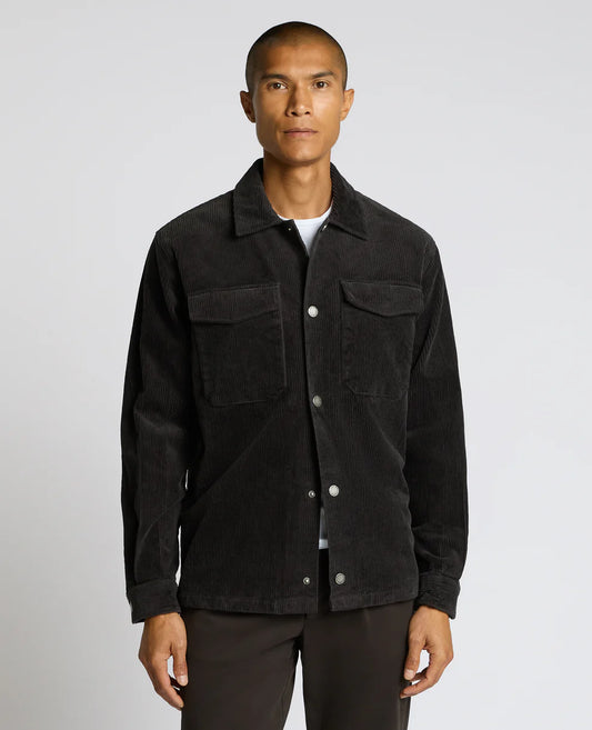 Regular Fit Corduroy Shacket - Charcoal