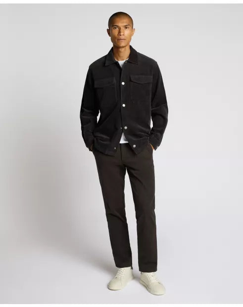 Regular Fit Corduroy Shacket - Charcoal