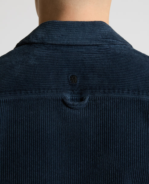 Regular Fit Corduroy Shacket - Dark Blue