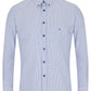 Cotton-Rich Button-Down Long-Sleeve Shirt - Blue Stripe