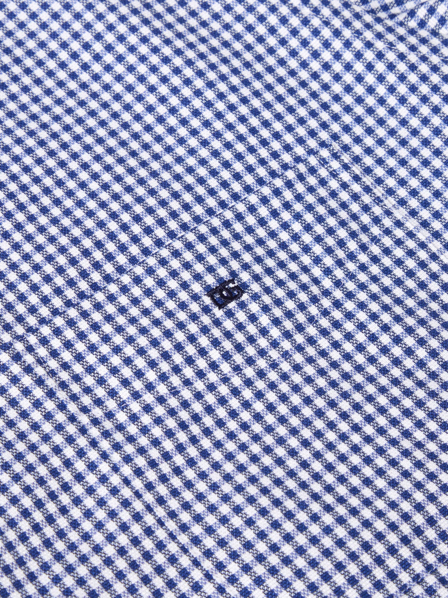 Brushed Cotton Button-Down Long-Sleeve Shirt - Blue Puppytooth Check