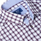 Cotton-Rich Button-Down Long-Sleeve Shirt - Red Check Warm Handle