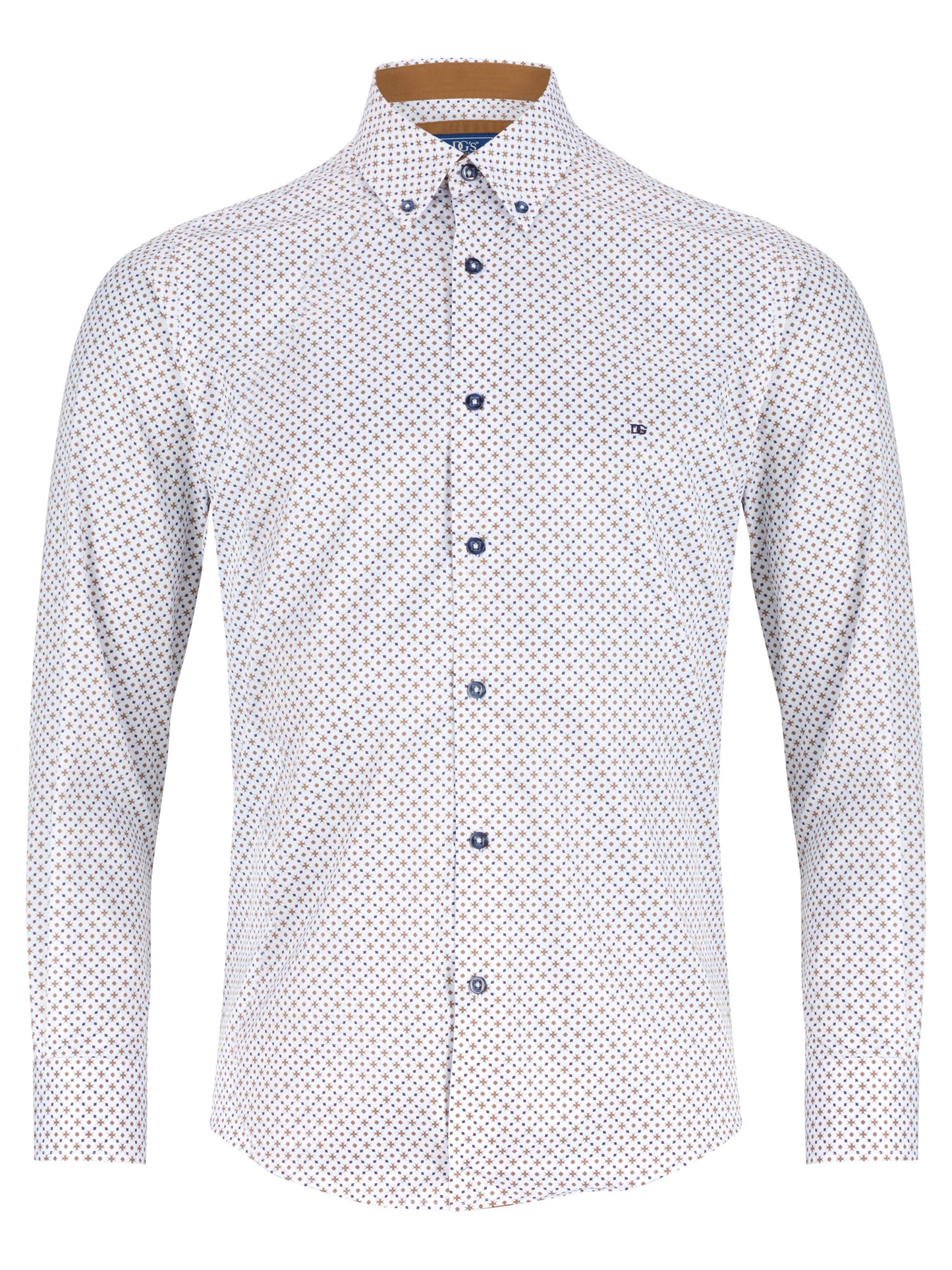 Cotton-Rich Button-Down Long-Sleeve Shirt - Gold Star