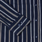 Pure Cotton Button-Down Long-Sleeve Shirt - Navy Stripe