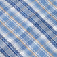 Pure Cotton Button-Down Long-Sleeve Shirt - Blue Check