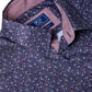 Pure Cotton Button-Down Long-Sleeve Shirt - Floral Print Navy