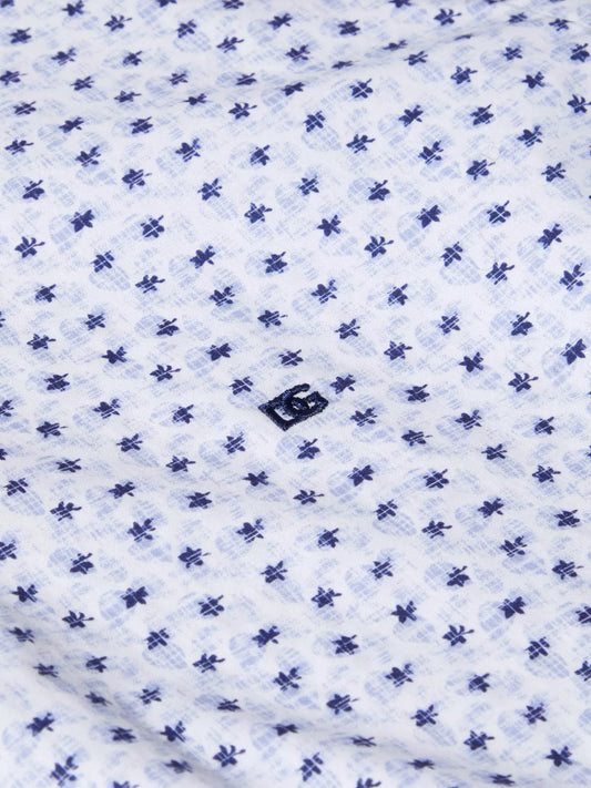 IVANO Patterned Short Sleeve Shirt - Blue/ White