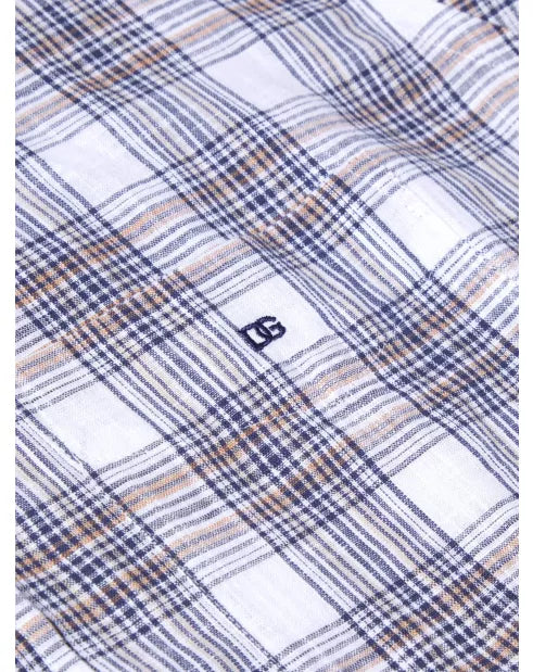 IVANO Checked Short Sleeve Shirt - Stone