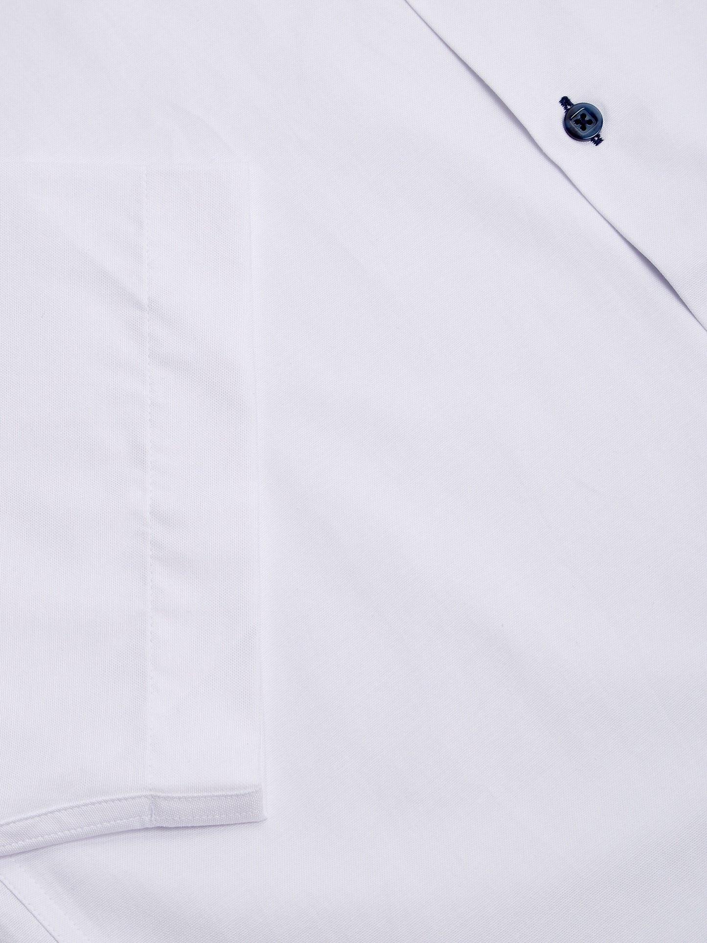 Cotton-Blend Button-Down Short-Sleeve Shirt - White