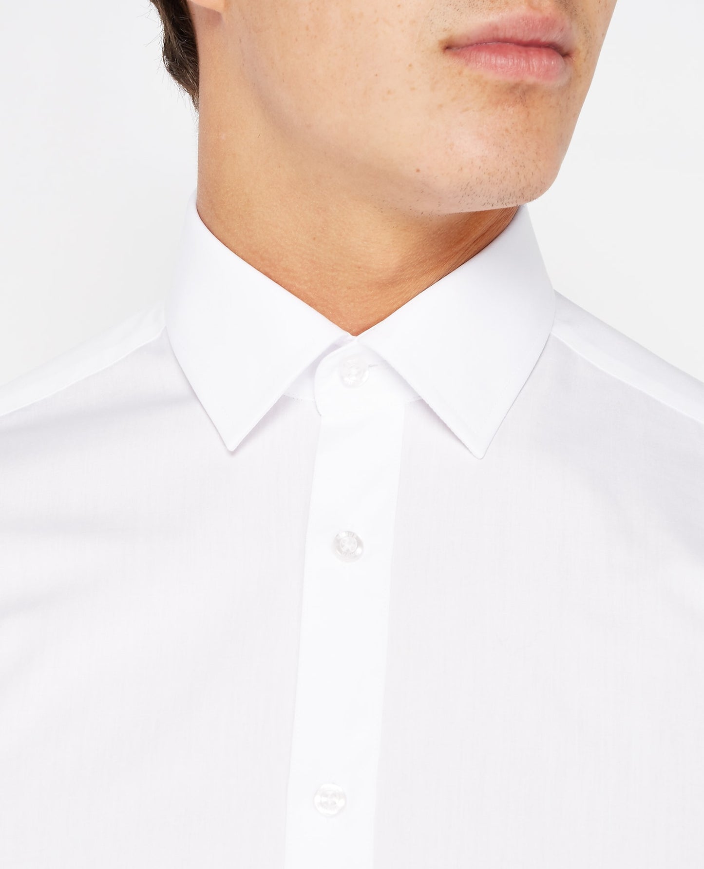 Tapered Fit Long Sleeve Shirt - White