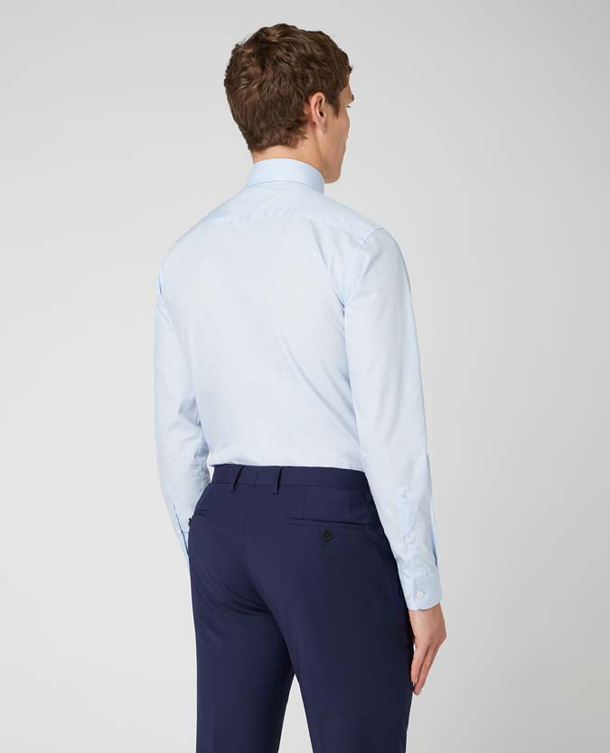 Tapered Fit Long Sleeve Shirt - Light Blue