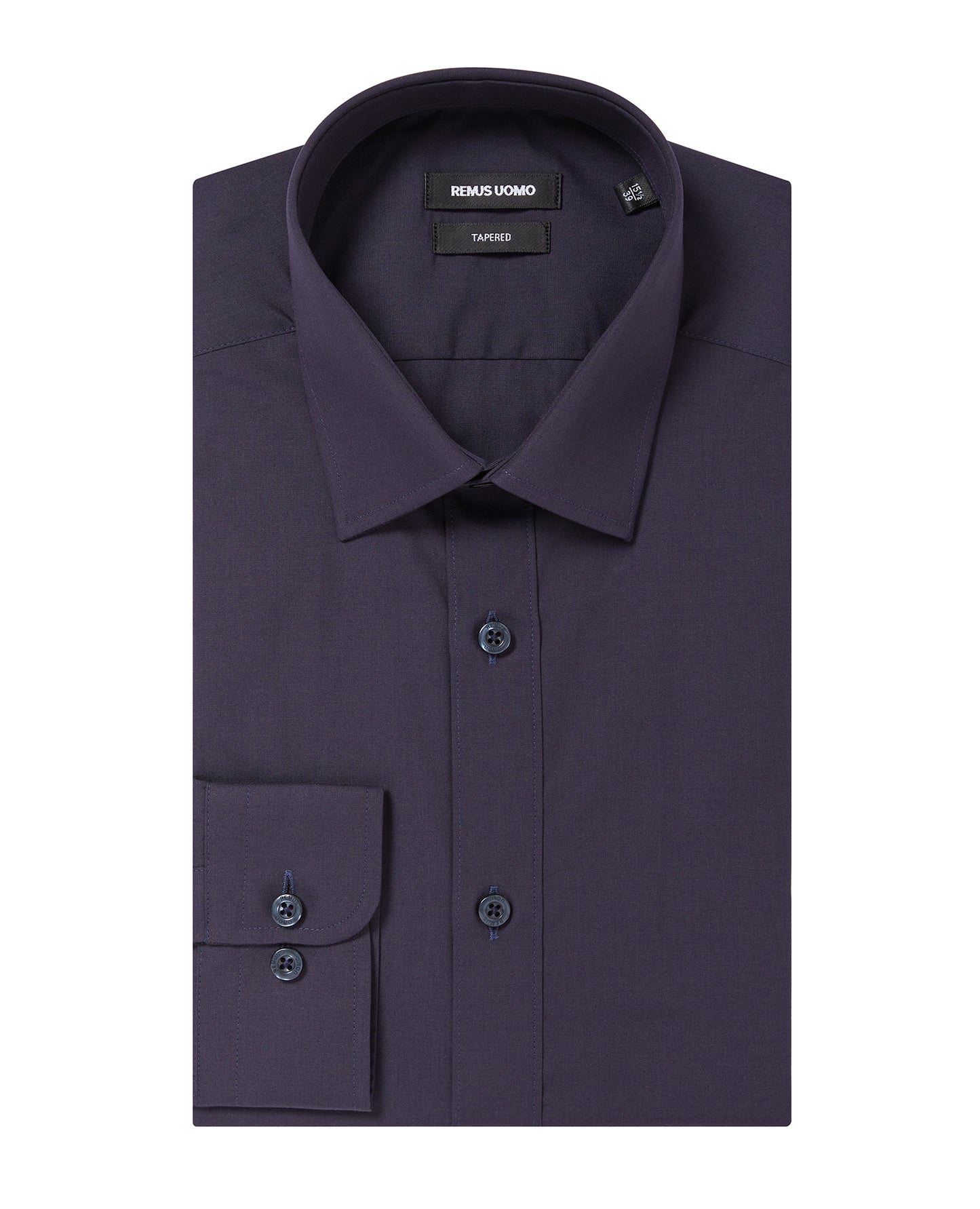 Tapered Fit Long Sleeve Shirt - Navy