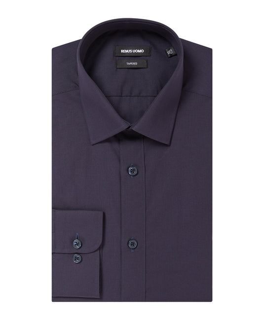 Tapered Fit Long Sleeve Shirt - Navy