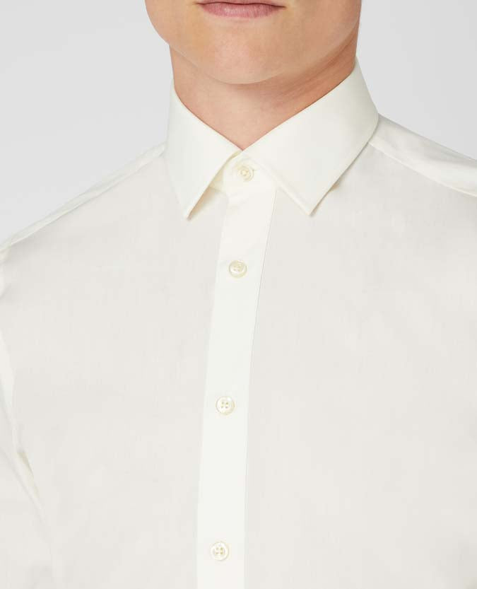 Tapered Fit Long Sleeve Shirt - Cream