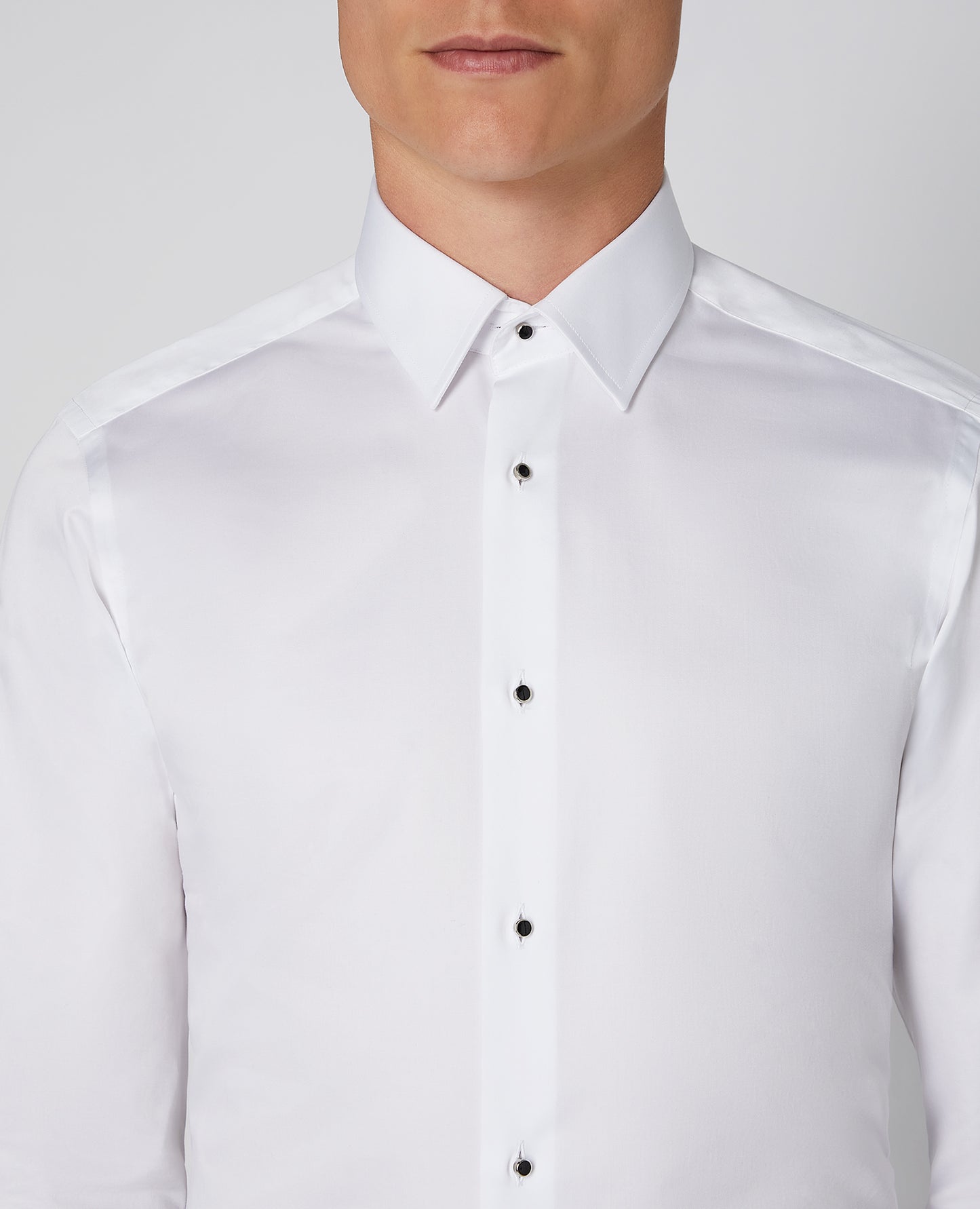 Tapered Fit Dress Shirt with Removable Studs