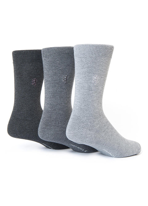 Pringle Natural Bamboo Socks 3 Pack - Grey