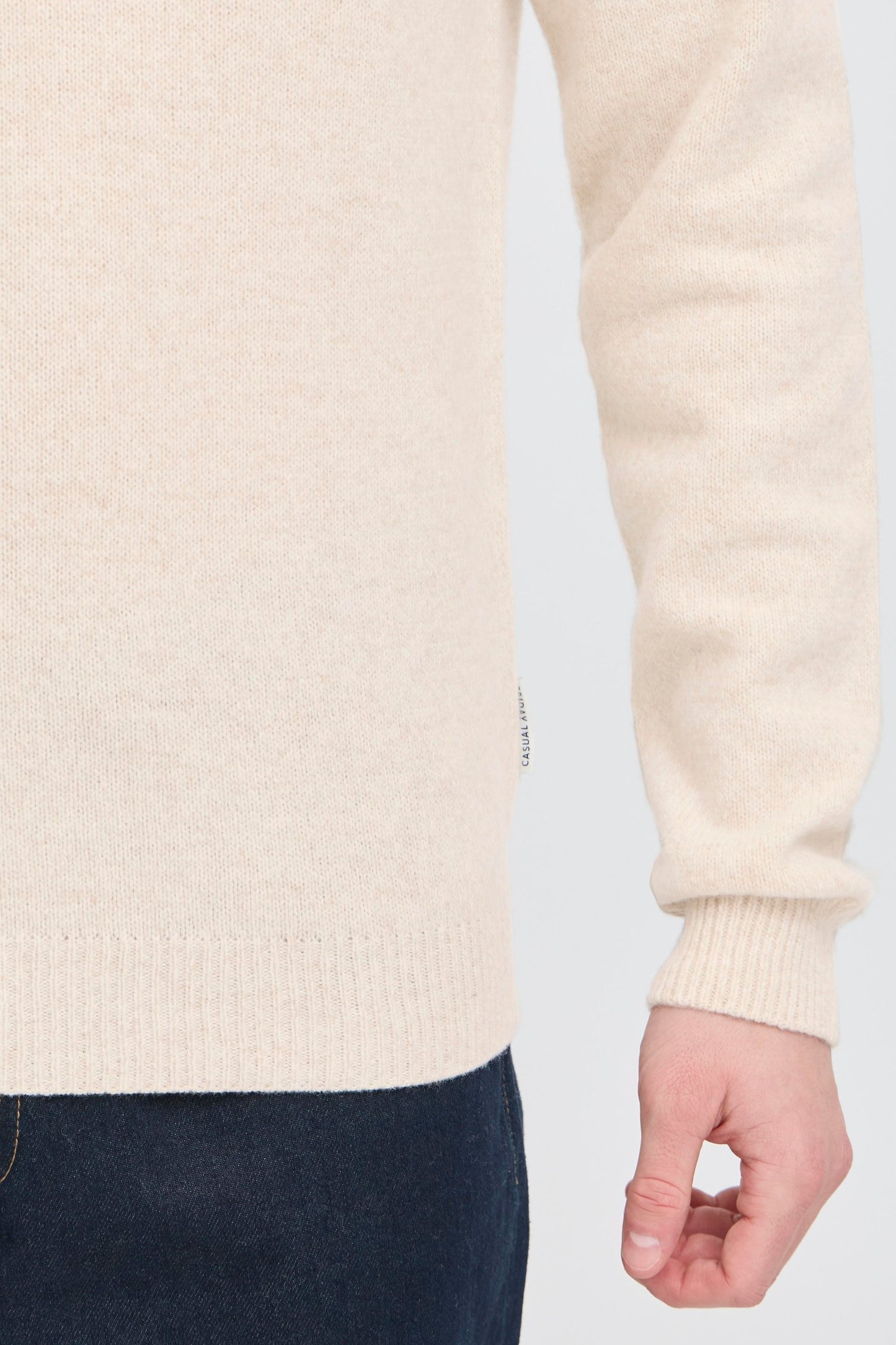 Super Soft Italian Wool Knit Roll-Neck Jumper - Ecru