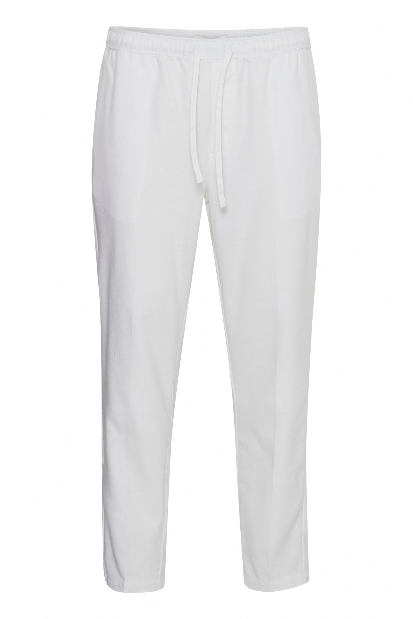 Lightweight Linen Blend Casual Trousers - White