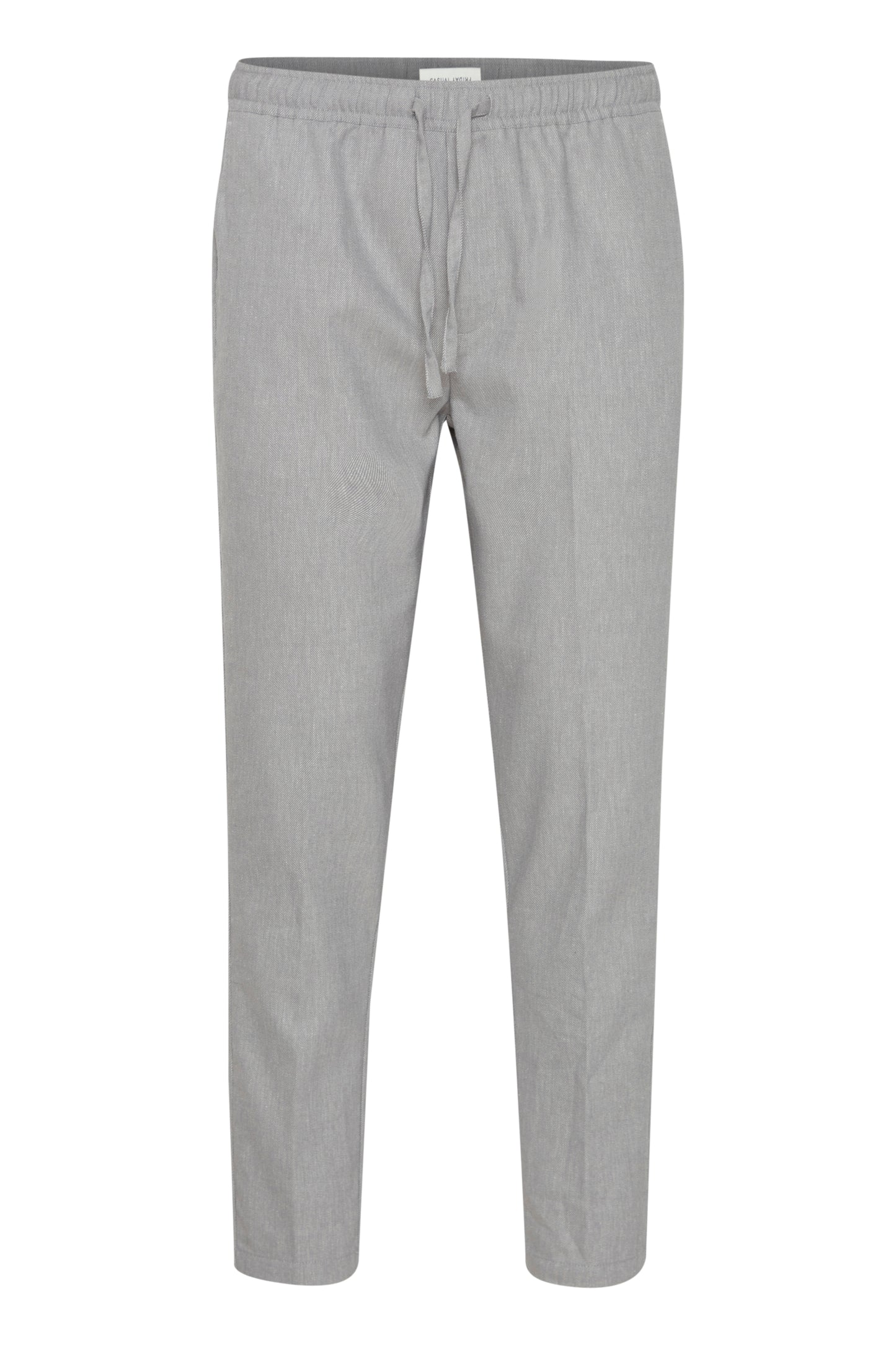 Lightweight Linen Blend Casual Trousers - Pale Grey
