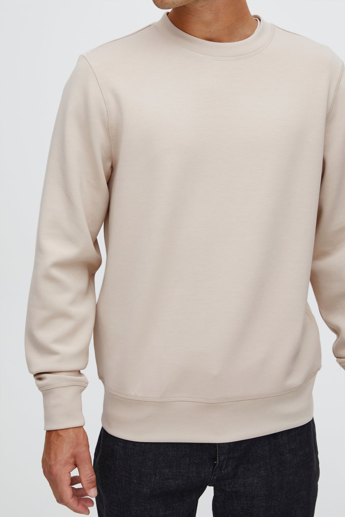 Lightweight Crew Sweater - Stone