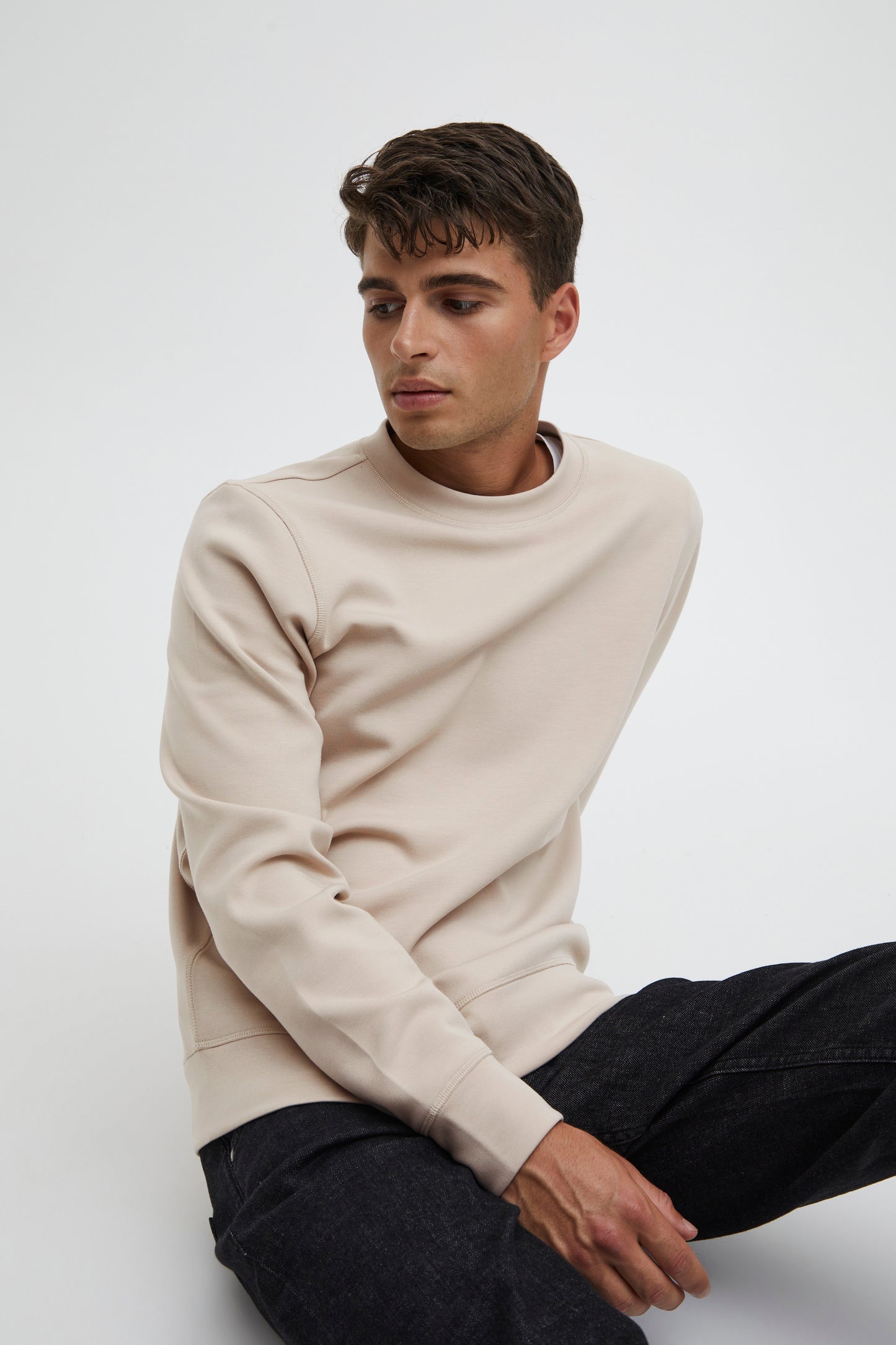 Lightweight Crew Sweater - Stone