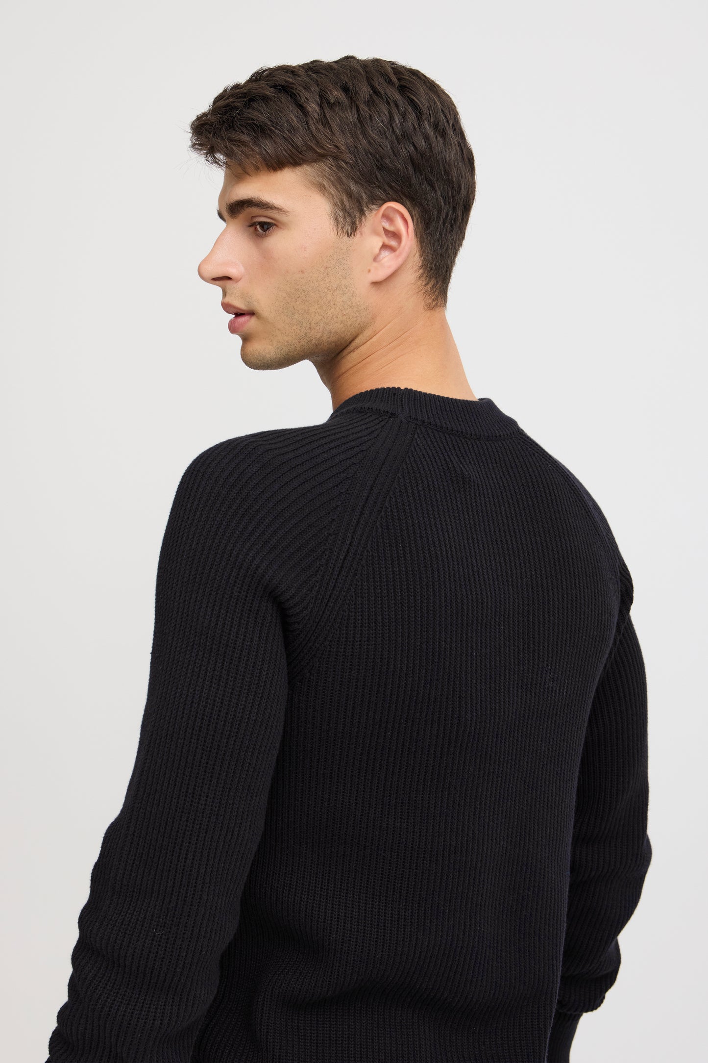 Classic Fine Cable Knit Cotton Jumper - Dark Navy