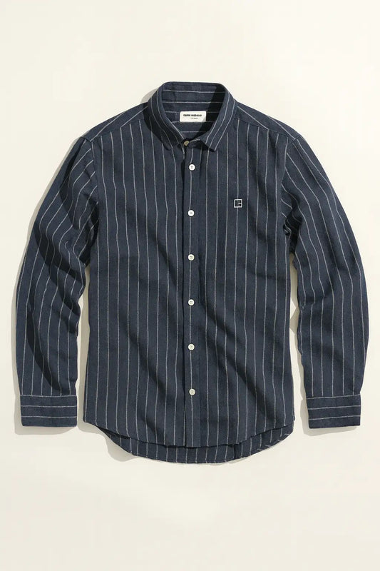 Flannel Stripe Shirt - Navy