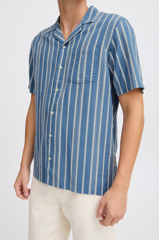 CFMILTON Short Sleeve Stripe Shirt - Blue